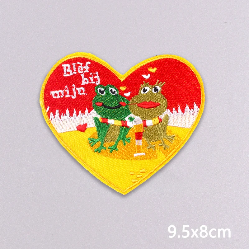 Oeteldonk Emblem Embroidered Patches On Clothes Applique Frog Carnival For Netherland Iron On Patches For Clothing Backpacke DIY