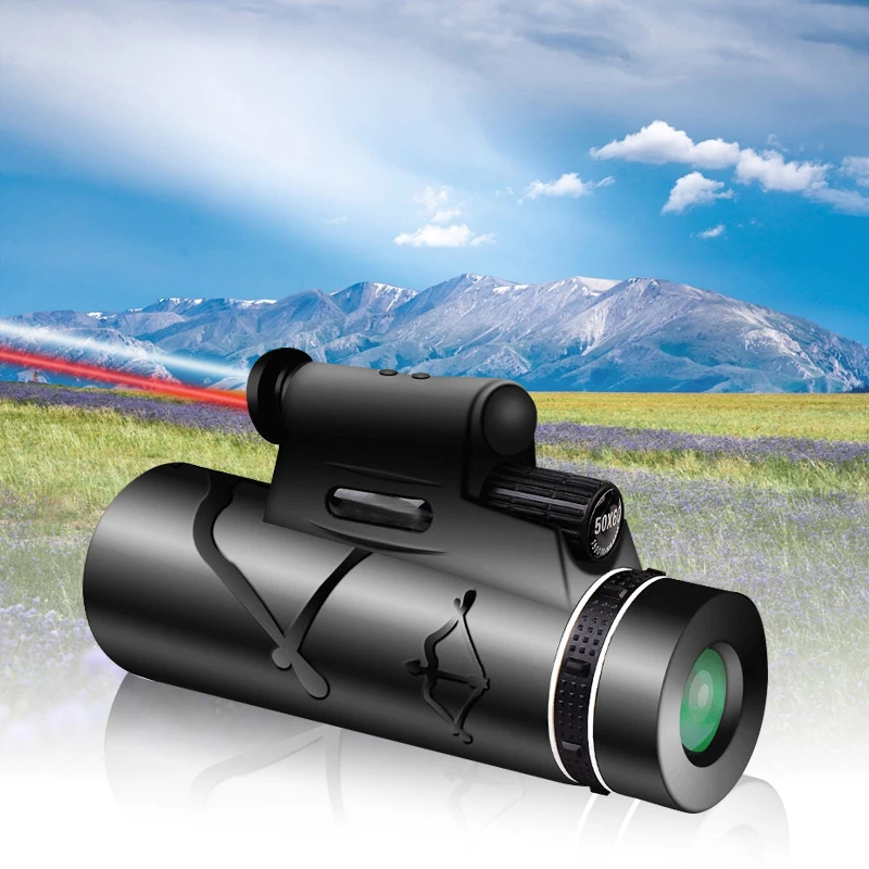 Telescope Monocular With Lamp 50X60 HD Portable Low Light Night Vision Professional For Hunting Camping Hiking Concert