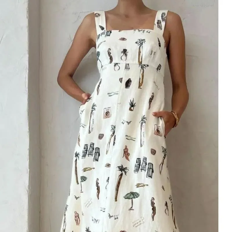 MLKSSJ 2025 Neue Sexy Gedruckt Maxi Dr frauen Svel Gürtel Kleid Hohe Taille A-linie Rock Pendeln Sle Ciwalk Dr