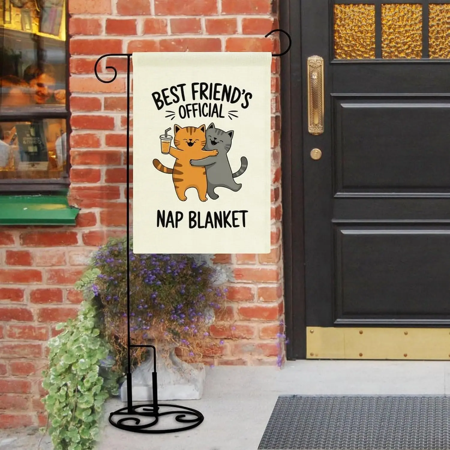 Best Friend's Official Nap Blanket Garden Flag Double Sided 12 X 18 Inch Yard Flag, Small Flags for Outside Decorations AAS