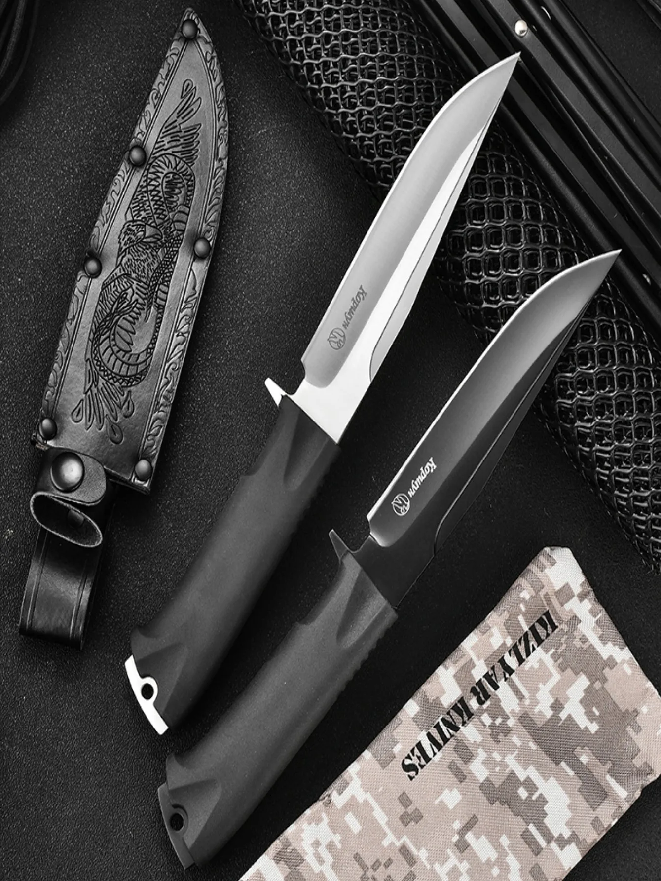 High Quality Outdoor Survival Knife 65*13 Special Steel Military Tactical Knife with Scabbard Bowie Knife for Hunting