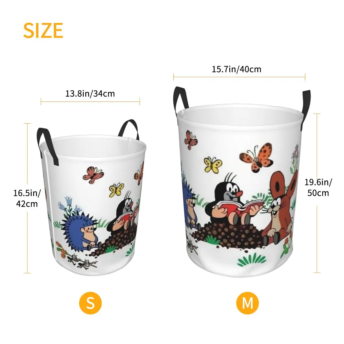 Custom Mole Krtek Cartoon Comic Laundry Hamper Large Storage Basket Cute Little Maulwurf Kids Nursery Toy Organizer