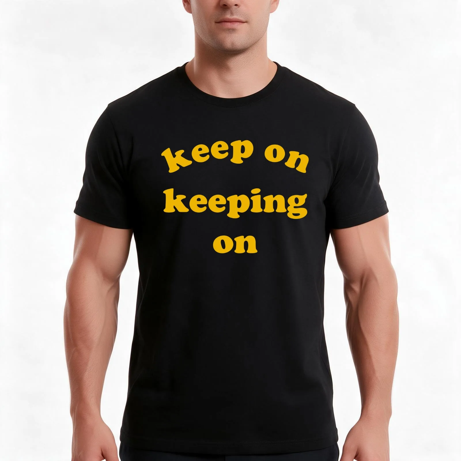 Keep on Keeping On T-Shirt, Summer Casual Cotton Tee, Oversized Streetwear Tops, Vintage Graphic Print, Loose Fit Short Sleeve