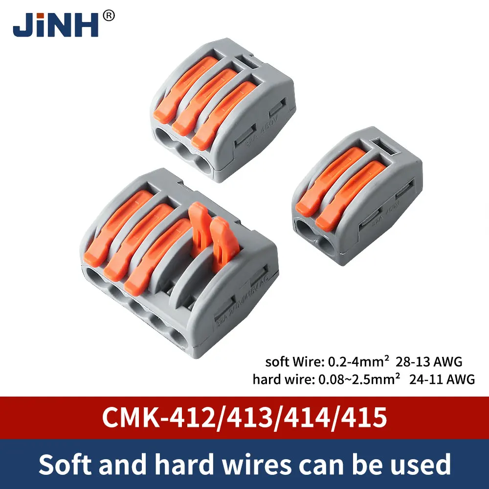 Mini Quick Lever Wire Connector 2 3 5 Ports Compact Splicing Terminal Block Fast and Stable Connection Push in Type 0.08-4mm²
