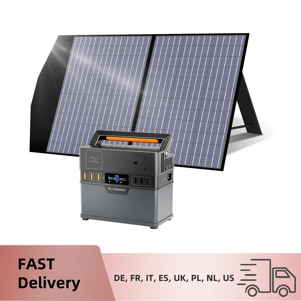 ALLPOWERS Portable Power Station S300 288Wh Solar Generator With 18V 100W Portable Solar Panel for Outdoor Camping RV Home