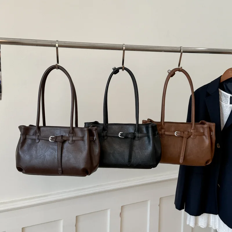 

Роскошная зимняя большая сумка 202, просторная женская сумка подмышками, универсальная сумка через плечо, пригородная сумка «день-ночь», текстурированный слинг