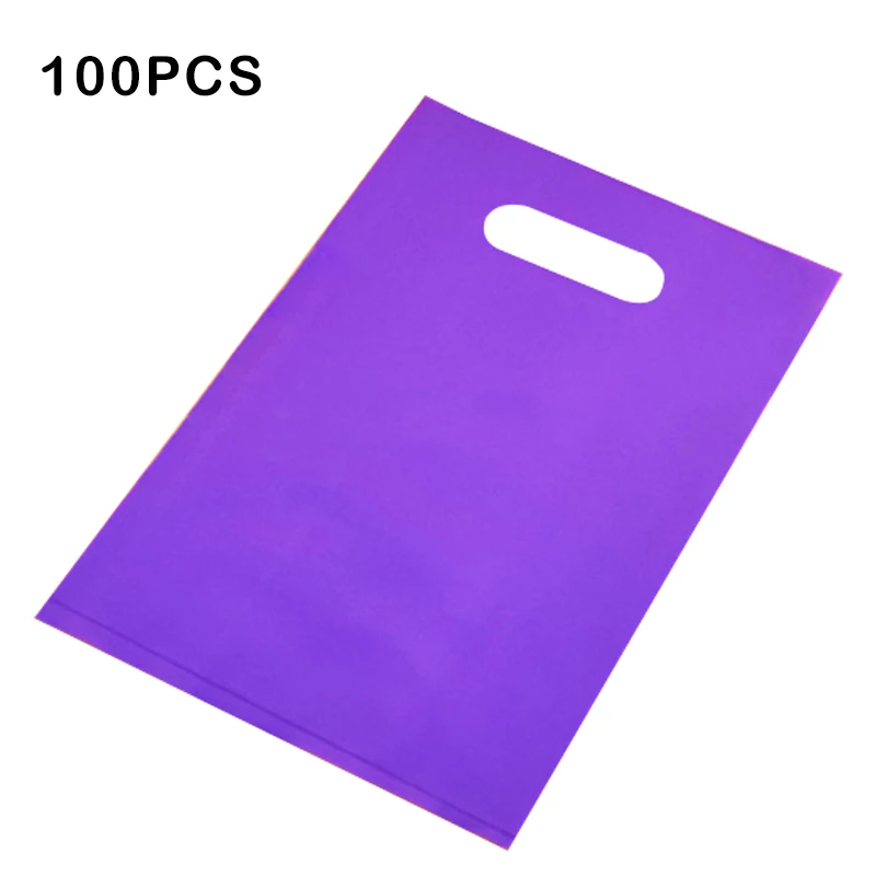 100 Stuks Aangepaste Logo Kleur Boodschappentas Met Handvat Plastic Gift Bag Zakelijke Klant Plastic Zak (exclusief printkosten)