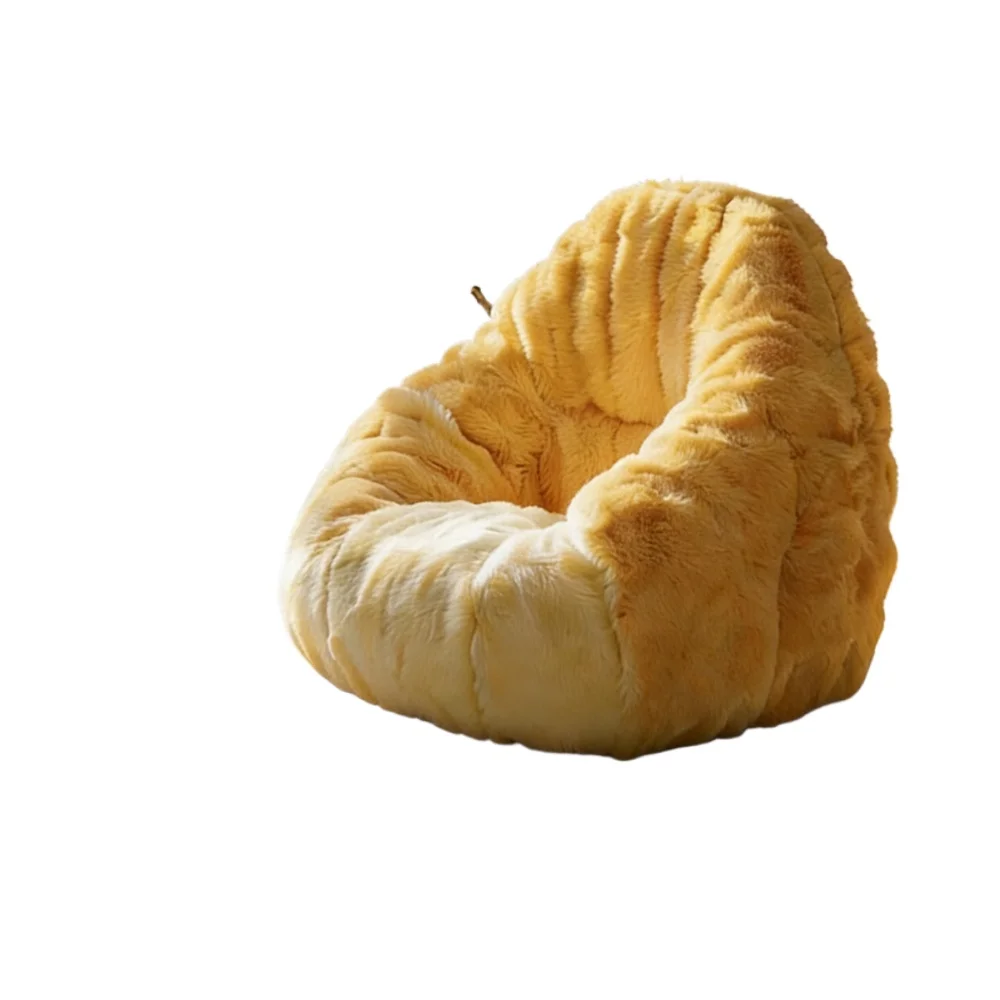 * Pineapple crown cream yellow plush recliner living room bedroom soft comfortable cute single sofa