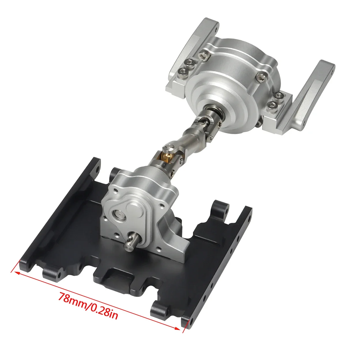 Heavy Duty Metal Front Planetary Gearbox Transfer Case Skid Plate for 1/10 RC Crawler SCX10 II 90046 Chassis