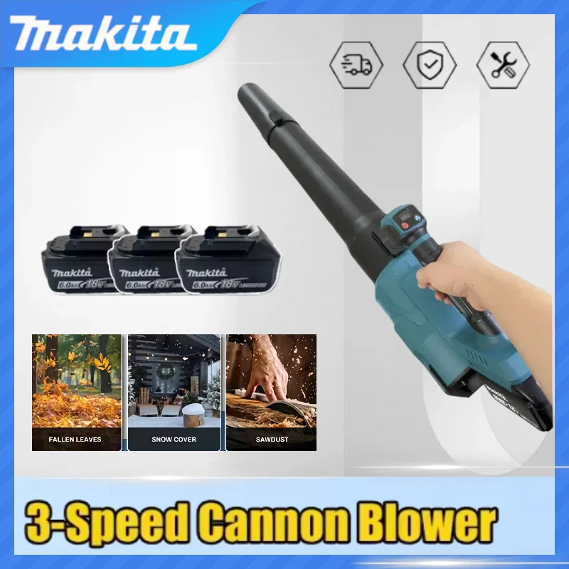 

Makita Cordless Leaf blower 3-Speed Cannon Blower Super Powerful For Leaf Snow Dust Cleaning Blowing Power Tool