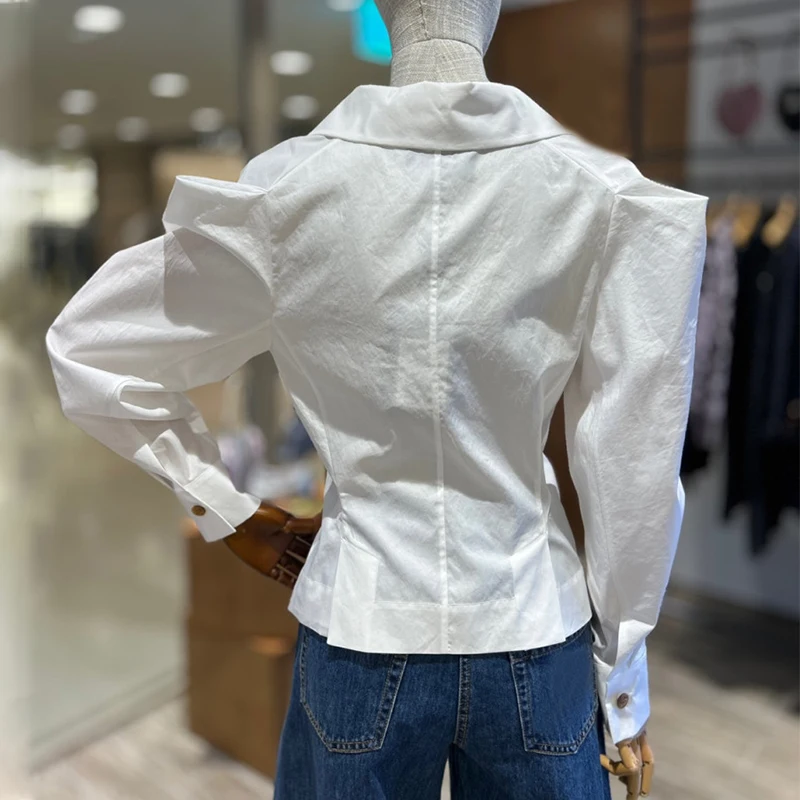 

Весна 202, розовый, белый, длинный све, на одной пуговице, irt, уникальная мода, повседневная женская одежда свободного покроя