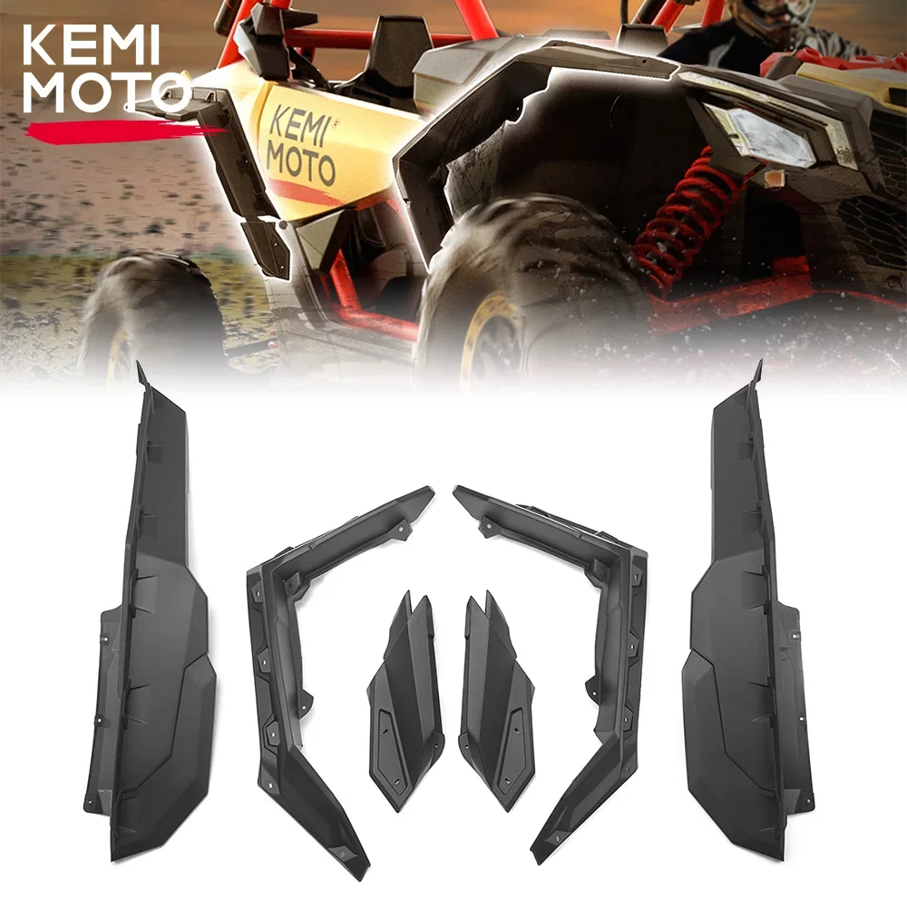 KEMIMOTO UTV Plastic Super Extended Fender Flares For Can Am Maverick X3 1000 Max Turbo R 2017 2018 2019 2020 2021 2022 2023