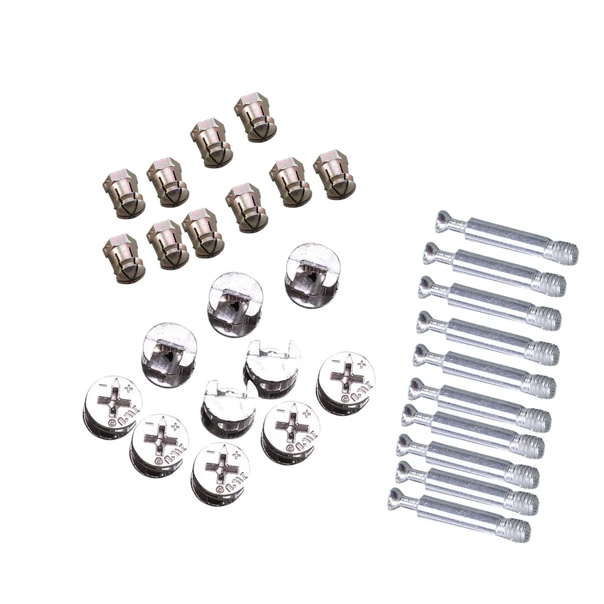

10 Sets Sturdy Furniture Connectors Cam Fittings Pre-Inserted Nuts Dowels Screw-in Nut for Durable Wood Furniture Cabinet Drawer
