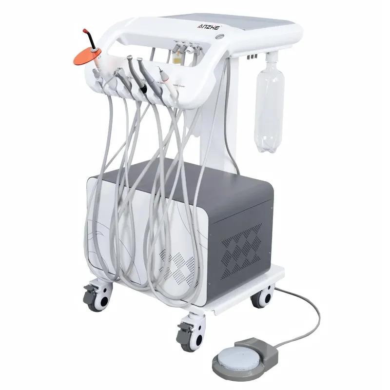 Portable Dental Turbine Unit with Air Compressor for Mobile Dental Carts