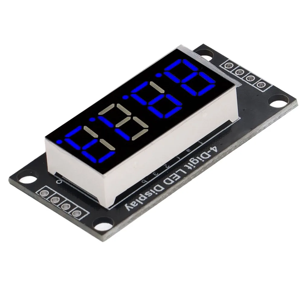 0.36 Inch Digital Tube Display Module 4 Digit 7 Segment with Pin Header LED Segment Display TM1637 Drive Chip Blue
