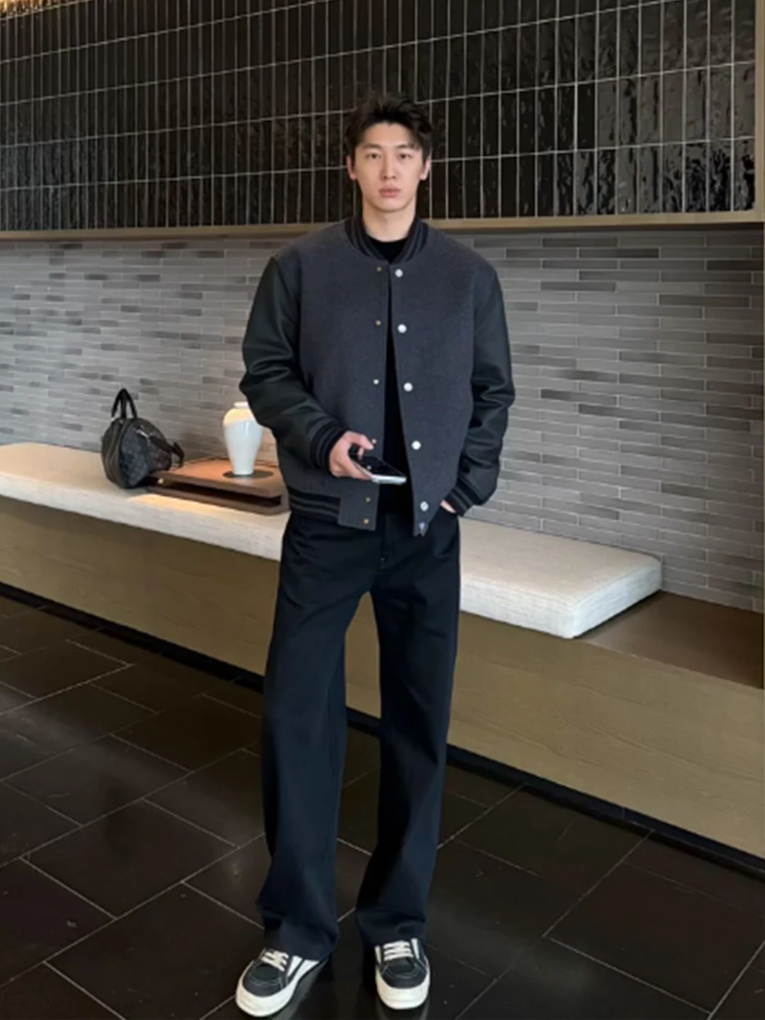 

Мужские джинсы American Sle Straight Leg с флисовой подкладкой, черные брюки-клеш, осенне-зимние, Cleanfit, High Street