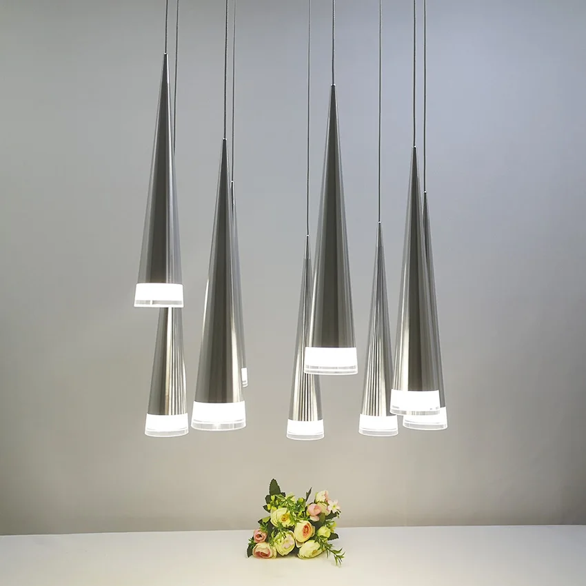 2026 Modern Led Conical Pendant Light Aluminum Metal Home Industrial Lighting Hanging Lamp Dining Living Room Cafe Droplight Fix