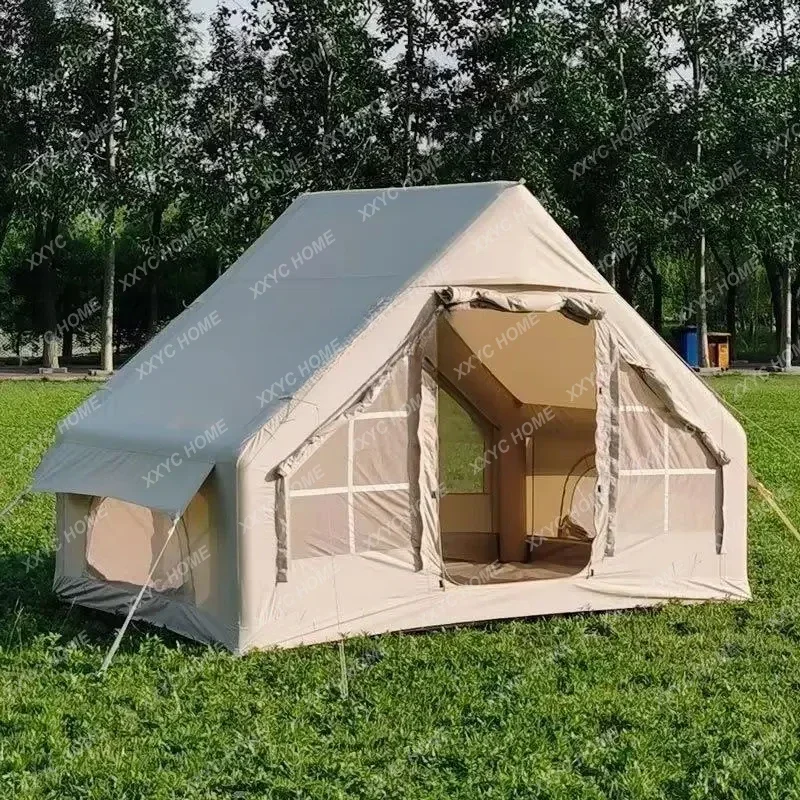 8 Square Meters Outdoor Camping Inflatable Thickened Tent Rainproof Anti-Freezing Sun Protection Large Gas Column