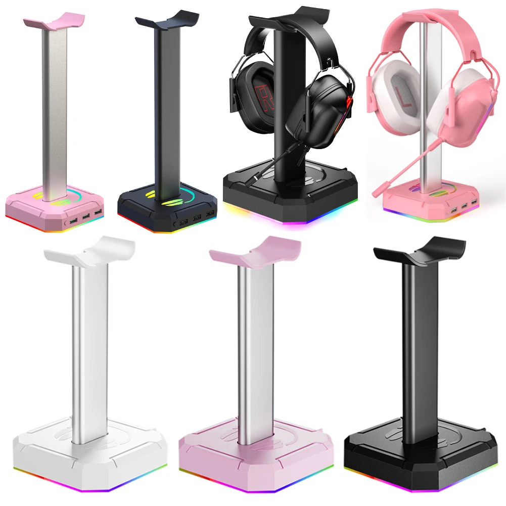 Подставка для наушников RGB, настольная игровая гарнитура, крутой дисплей, компактная подставка для гарнитуры, настольный органайзер, кронштейн для наушников