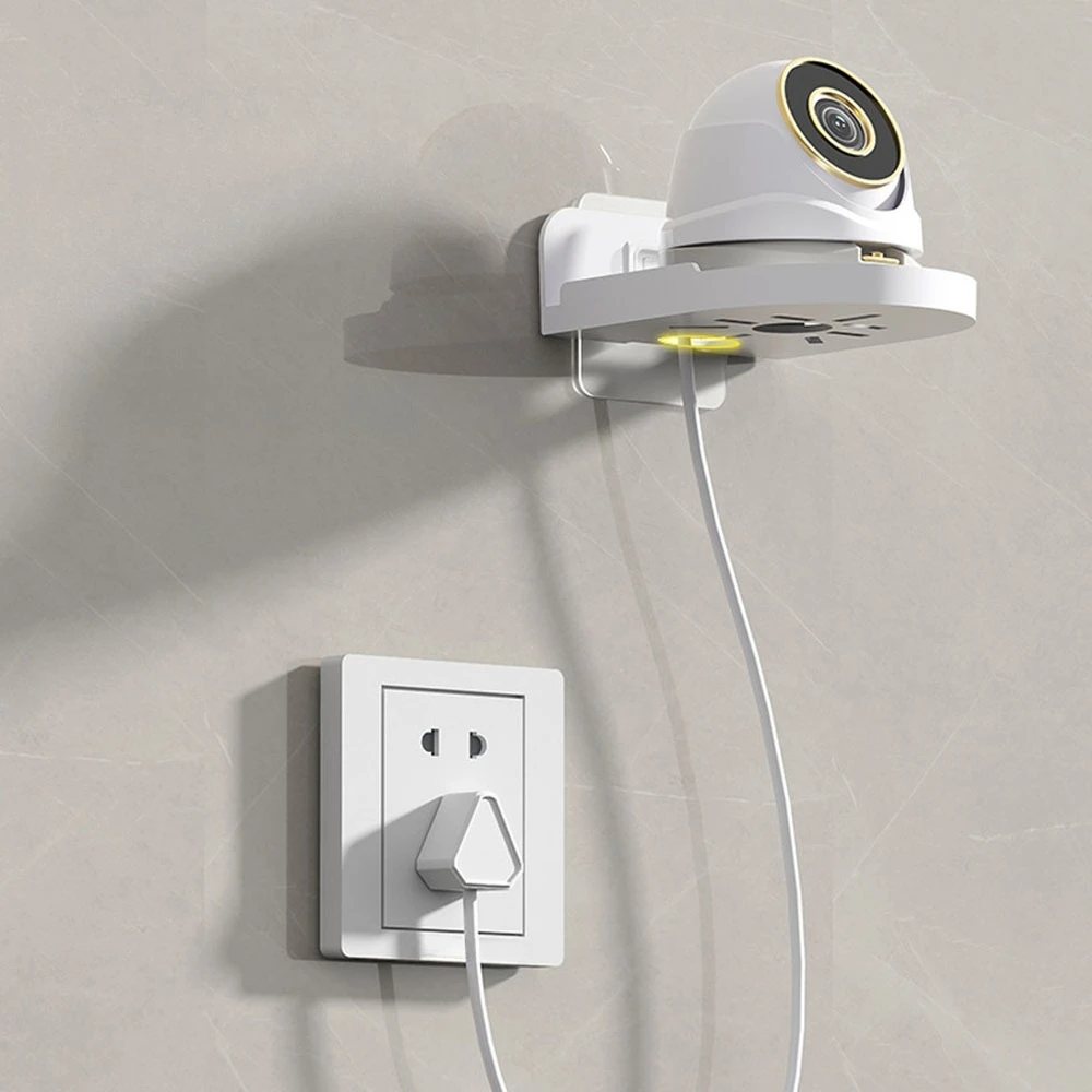 Wall Mounted Camera Bracket No Drill Adhesive Holder for Security Surveillance CCTV Camera Universal Shelf Stand White Clear Use