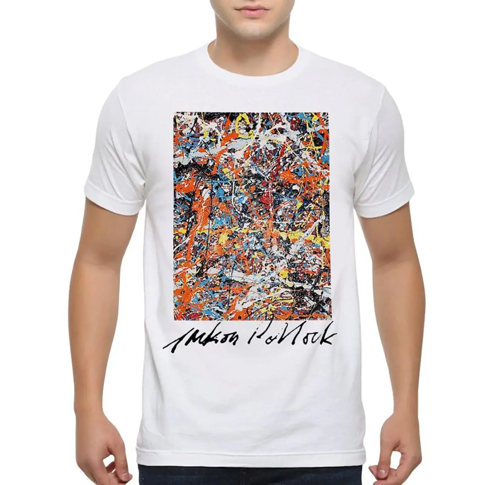 Jackson Pollock Art T Shirt Men's and Women's Sizes POL 52322 vintage Washed graphic Comfortable Versatile