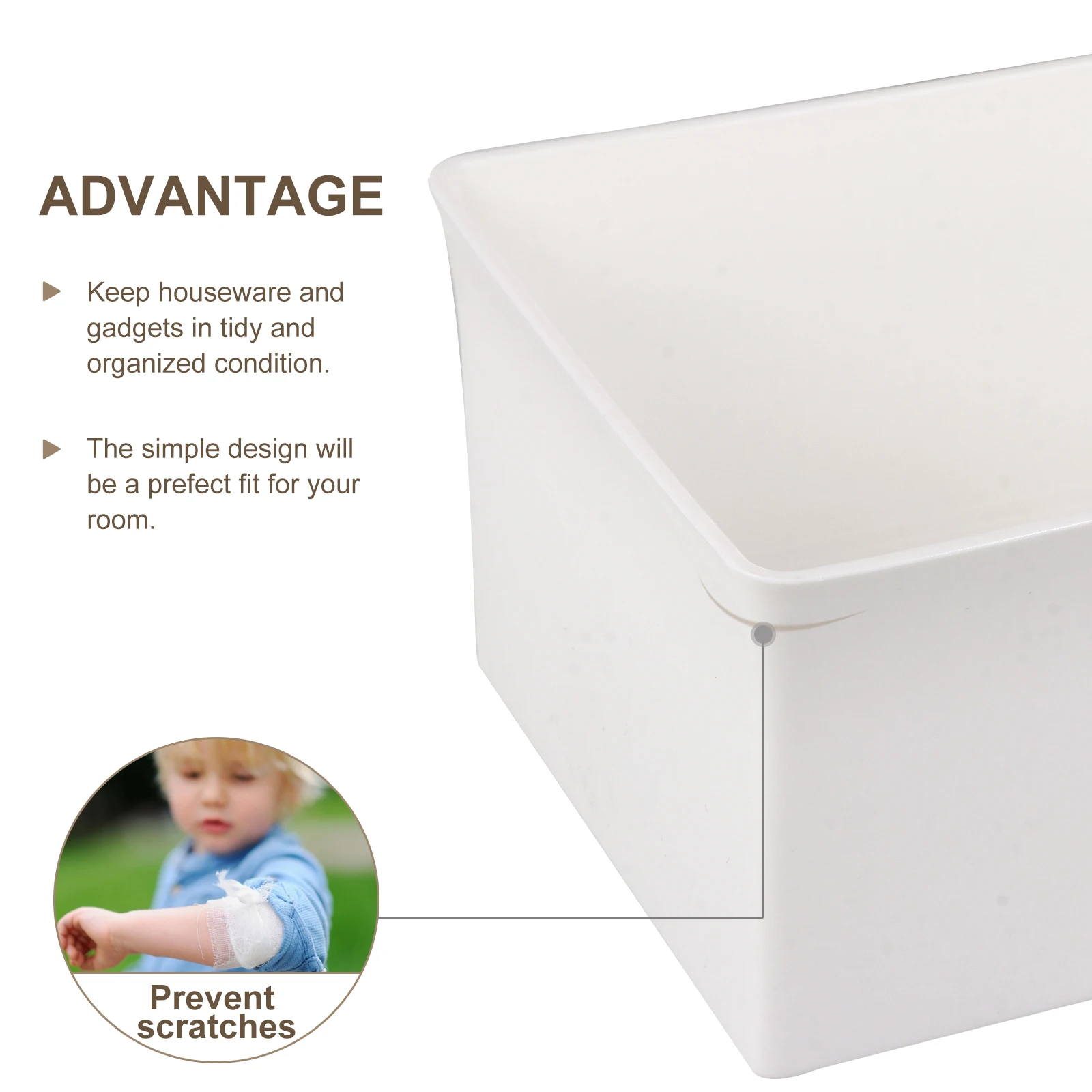 

2pcs Plastic Storage Box Premium Desktop Organizer Tidy Home Office Bedside Wall-Mountable Container sundries for desk