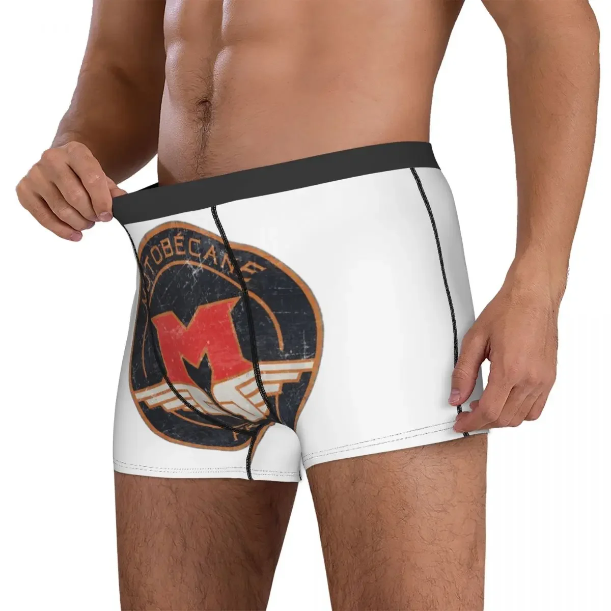 Boxer Underpants Shorts Motobecane Retro Badge Panties Male Comfortable Underwear for Homme Man Boyfriend Gift