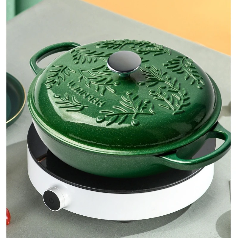 Enameled Cast Iron Dutch Oven, 5QT+ Braising Stew Pot, Multi-Use Soup Cooking Pot, Induction-Safe Nonstick Casserole with Lid - Image 4