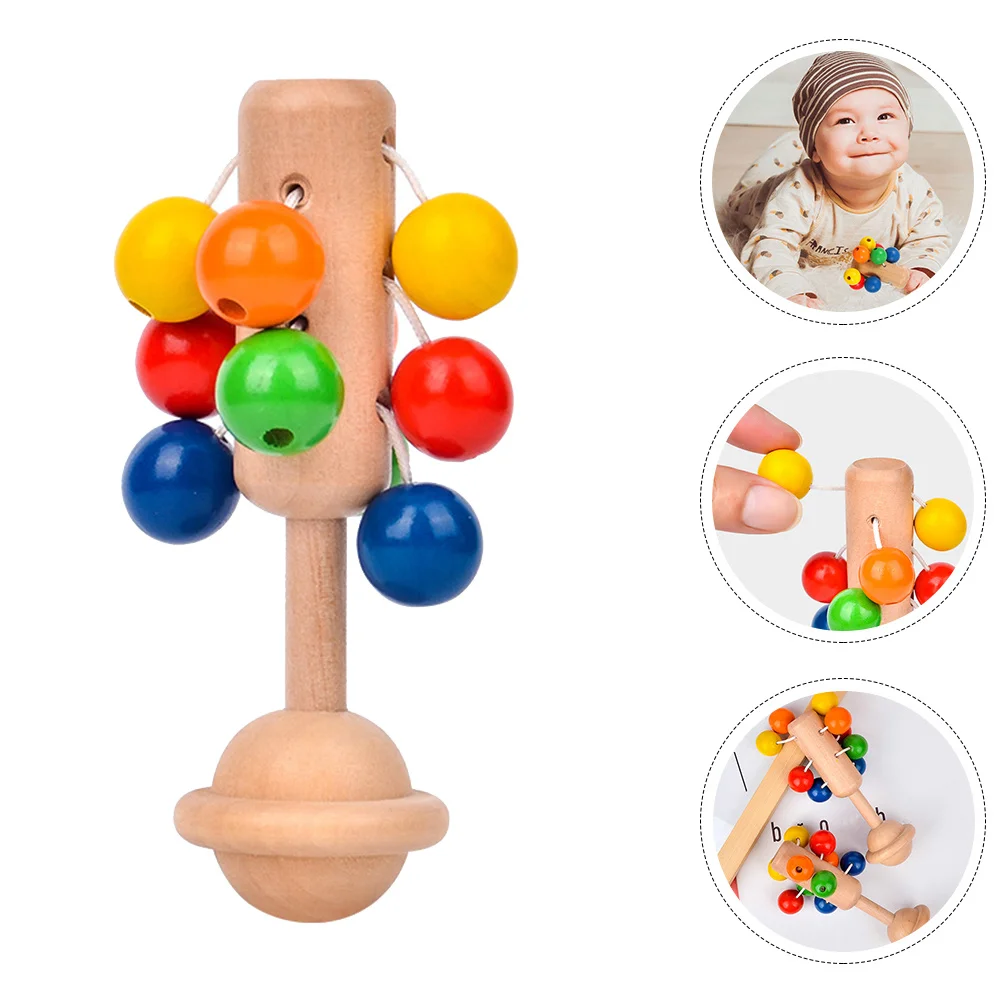 خشخيشة خشبية للأطفال، جرس يدوي تعليمي للأطفال، تحسين القدرة على التنسيق، يجذب الاهتمام، التصميم العلمي #5