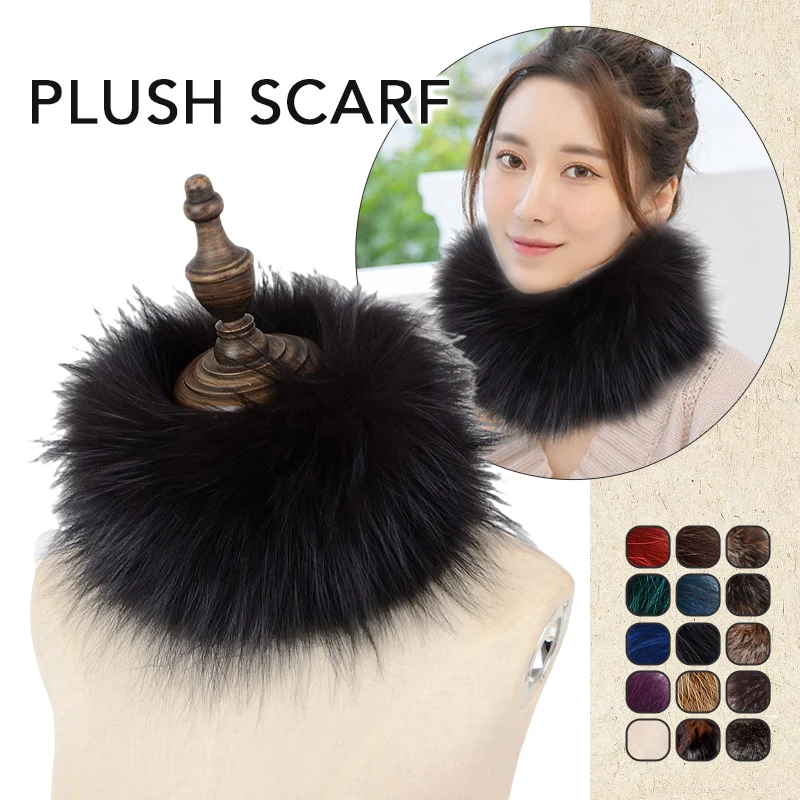 

Fox Fur Collar Protector Plush Warm Woven Scarf Autumn And Winter Korean Version Of The Velvet Stretch Neck Cover Hair Band