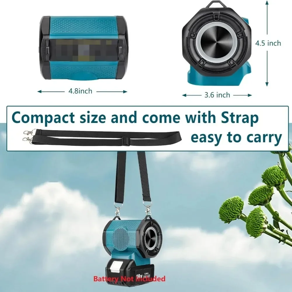 

Bluetooth-динамик для батареи Makita 18 В 20 В с портом USB Type-C, зарядный плеер, усилитель громкоговорителя