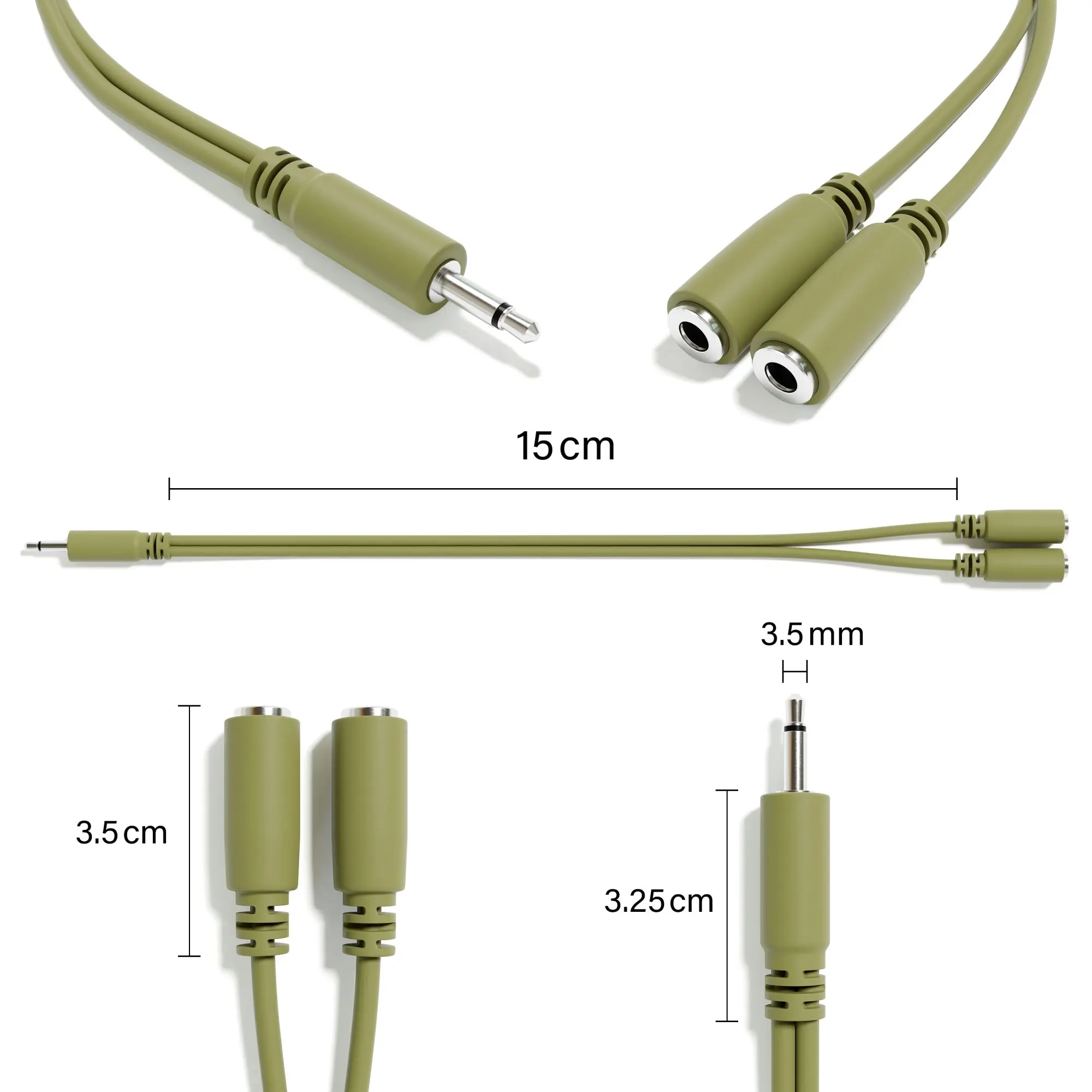 ExcelValley - 6B-Pack - Mono Splitter Y Patch Cables - TS 3.5mm 1/8