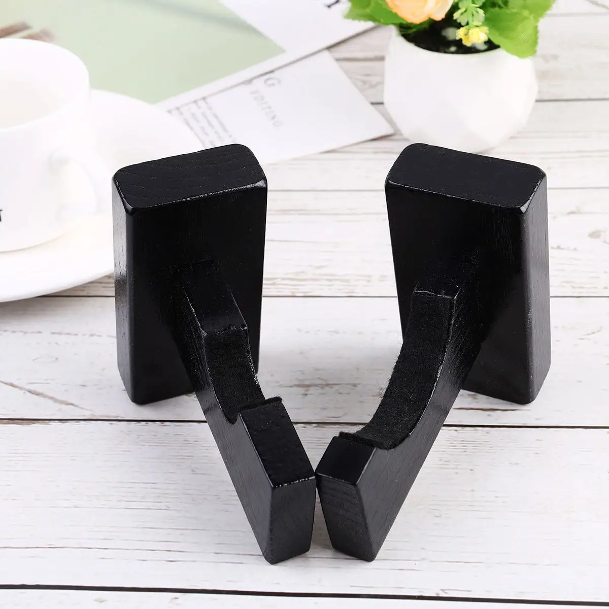Baseball Bat Wall Mounted Display Rack Heavy Duty Bamboo Construction Felt Padded Grooves Fits Most Bats Hockey Sticks