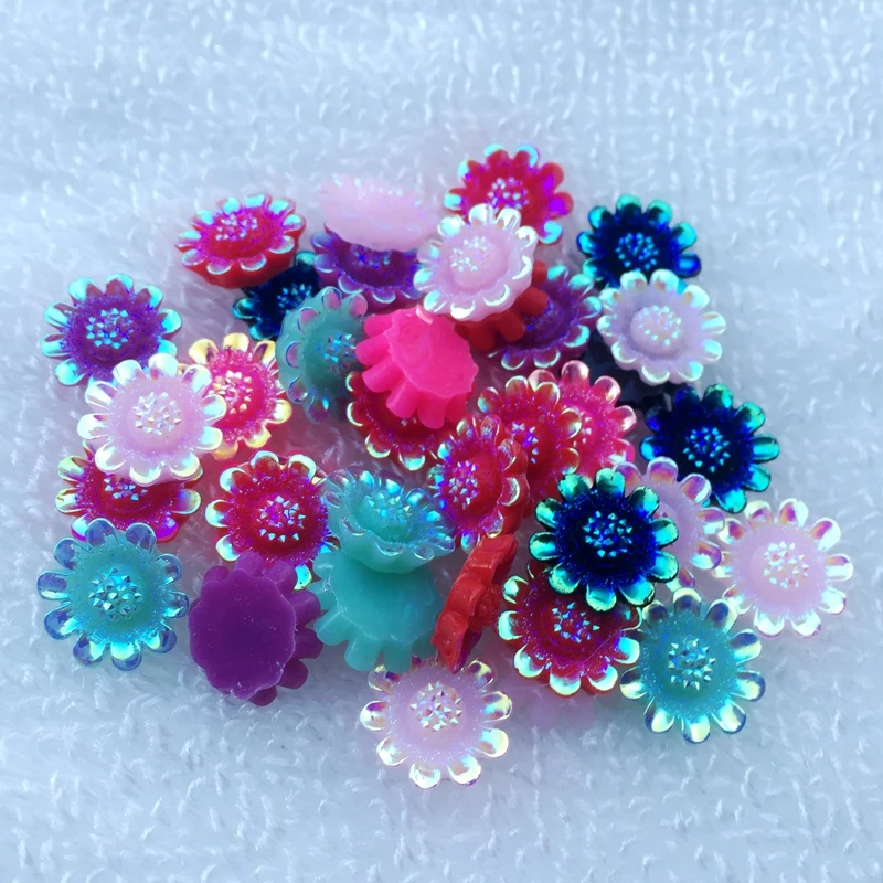 12mm AB resin flower design rhinestone Art Rhinestones for DIY wedding decoration 40pcs -B08