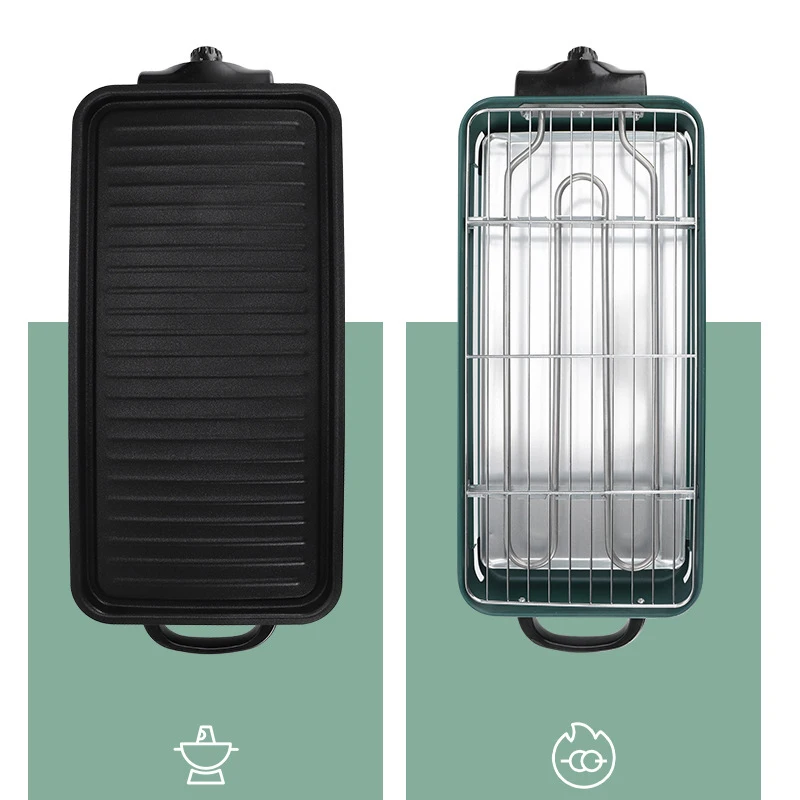 Parrilla eléctrica de barbacoa para el hogar, máquina de horno de carne de ternera sin humo, Teppanyaki, 220V