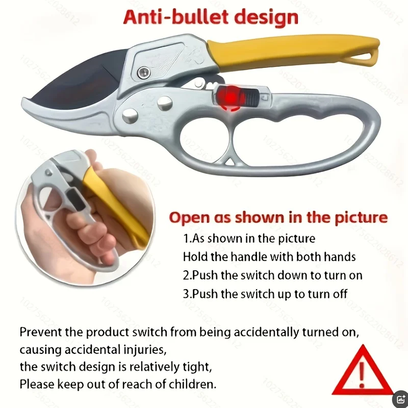 1pc professional ratchet anvil branch shears, segmented pulley pruning cutter, labor-saving manual branch scissors for garden and fruit tree trimming, with ratchet mechanism and anvil groove design, reinforced handle structure, gardening shears - view 5