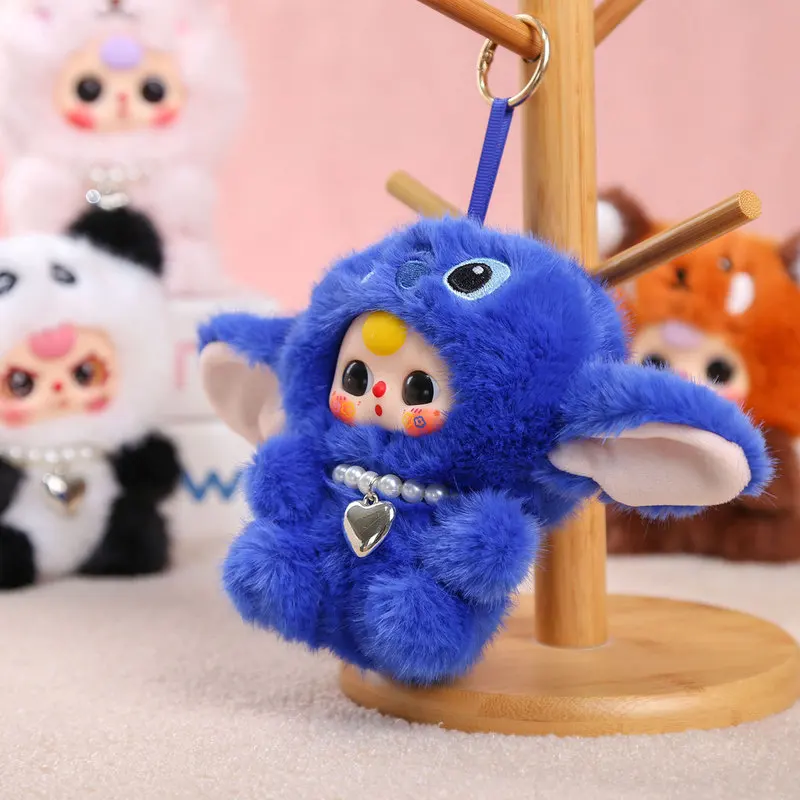 Nuevo lindo bebé de dibujos animados tres conejos llavero de peluche Animal transformable juguete de peluche Adorable Mini muñeca dulce regalo para niñas