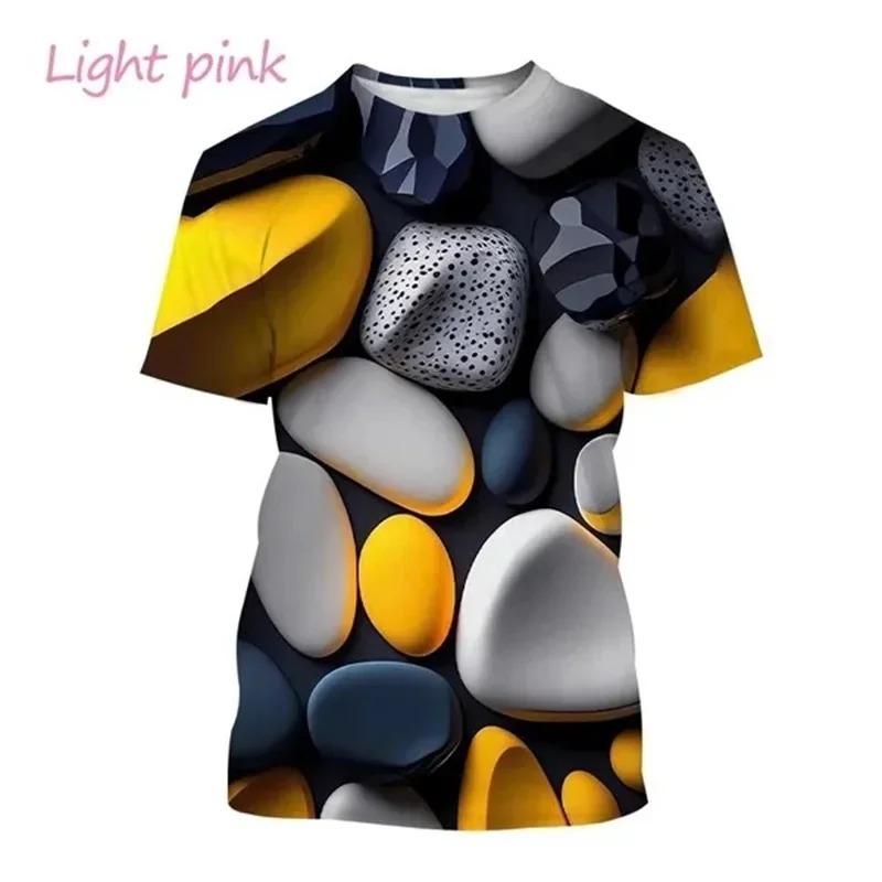 New Arrivals 3D Print Stone Graphic T-Shirt For Men Personality Cobblestone Pattern Tee Tops Short Sleeve Kids Casual Tshirt