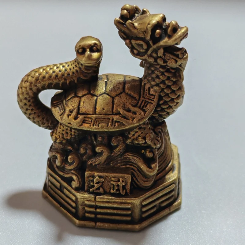 Brass Blue Dragon, White Tiger, Vermilion Bird, Black Tortoise - Four Divine Beasts Home Decorations, Antique-Style Bronze Divin