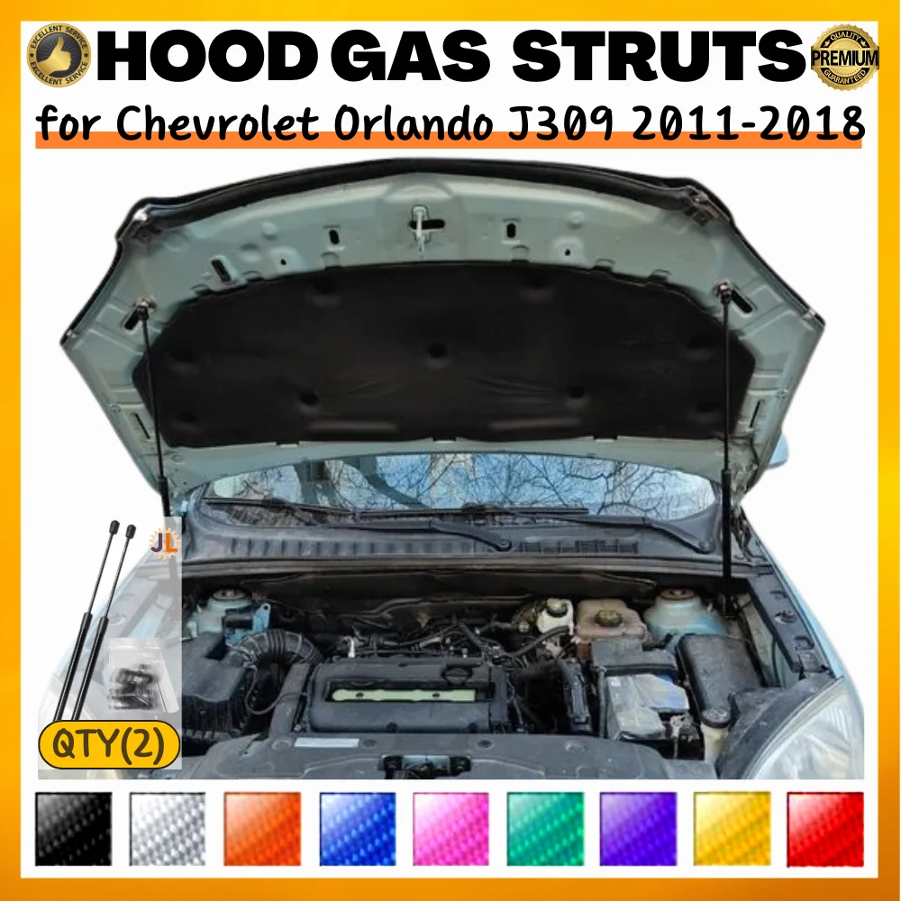 

Qty(2) Hood Struts for Chevrolet Orlando J309 2011-2018 Front Bonnet Modify Gas Springs Shock Absorber Lift Supports Dampers