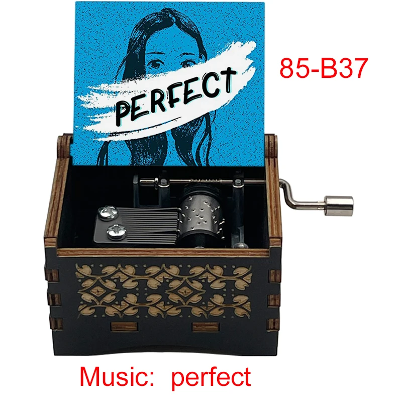 Popular Song Perfect Wooden Music Box, 18 Note Musical Case Wooden Desktop Decor, Perfect Girlfriend Birthday Gift Idea