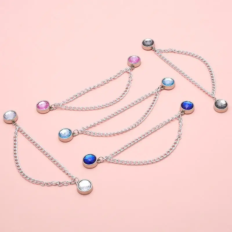 PCS Rhinestone Magnetic Waist Cinch Clips With Adjustable Chain For Tightening Oversized Tops 2