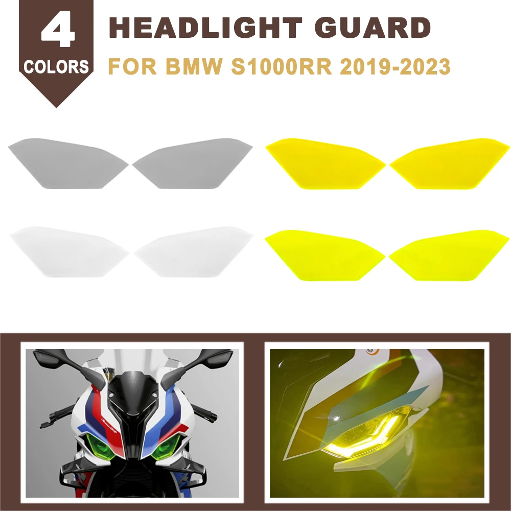 

For BMW S1000RR S1000 RRM S 1000RR M 2019-2022 2023 Motorcycle Acrylic Front Headlight Guard Head Lamp Lens Cover Protector