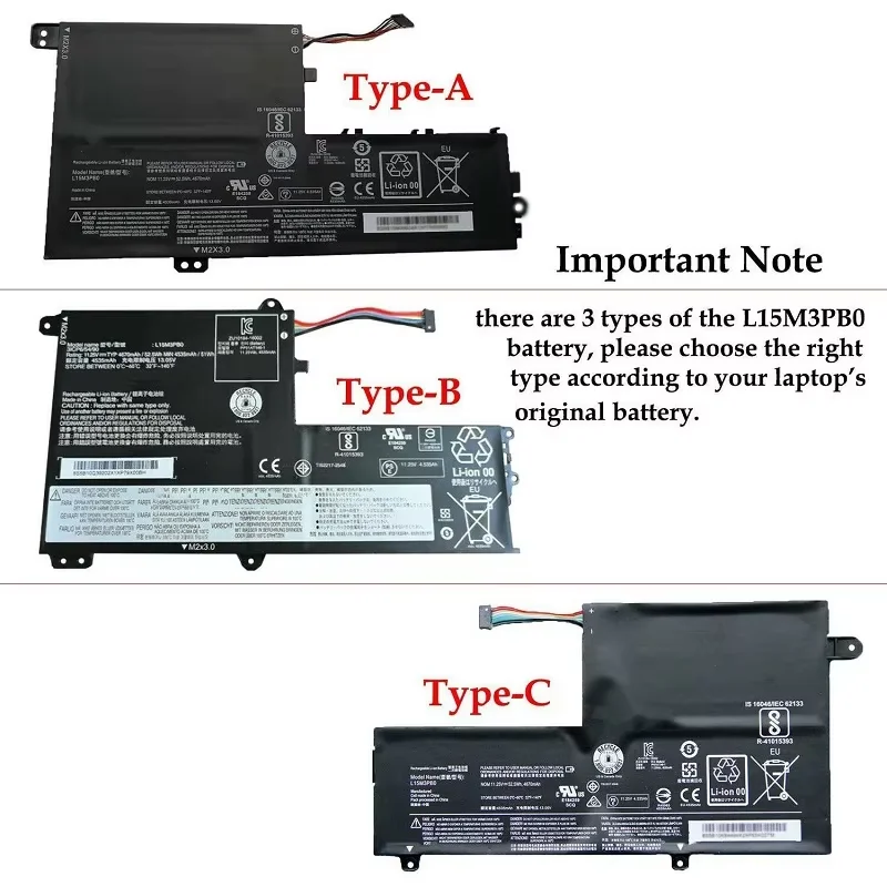 SupStone L15M3PB0 For batteria per Lenovo Yoga 520-14IKB,IdeaPad 320S-15IKB,Flex 4 1470,1570,1480,330S-15ARR,14AST L15C3PB1