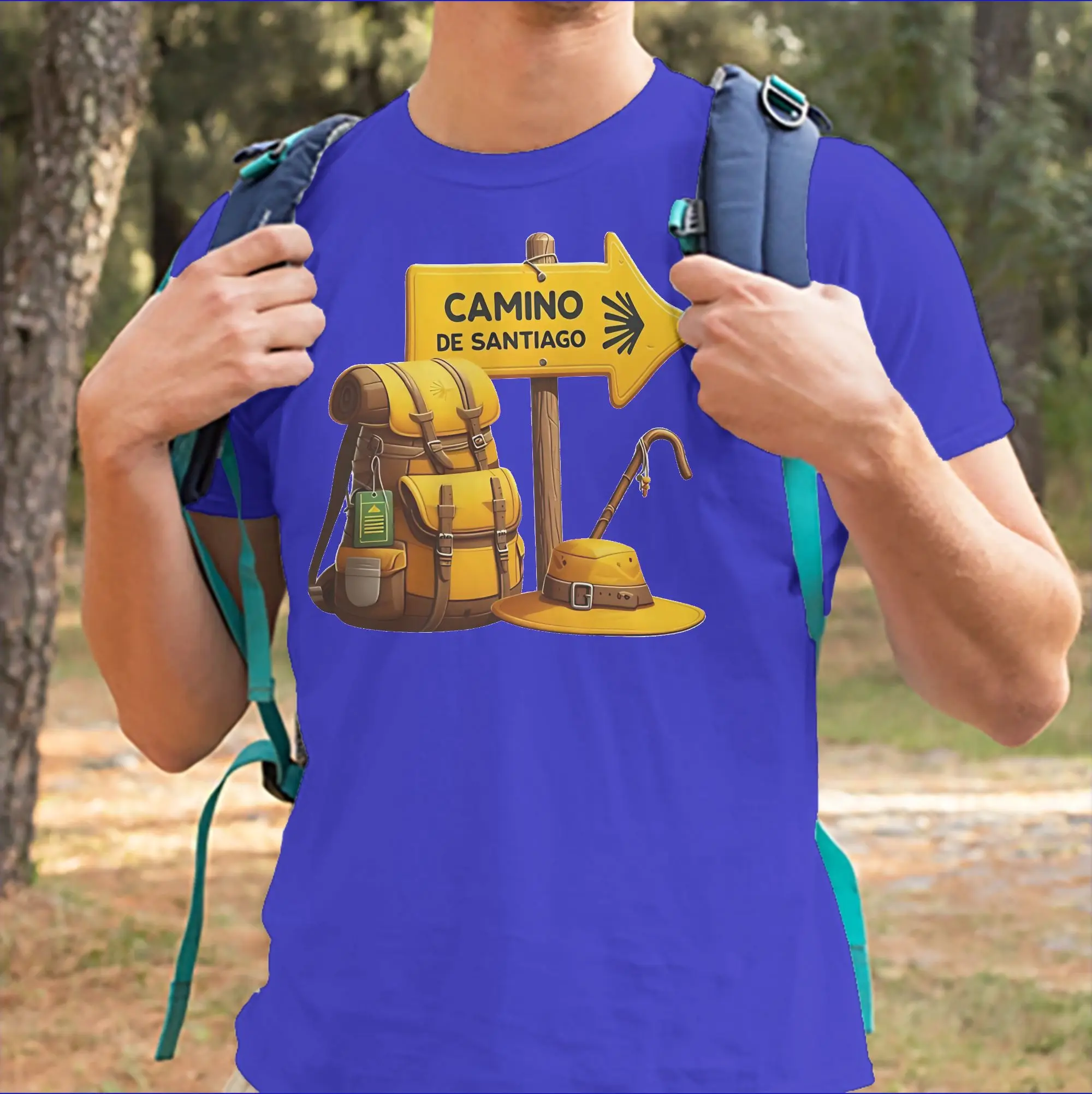 Men Women's Camino de Santiago T Shirt  Pure Cotton Tops Vintage Short Sleeve Crew Neck Tees Plus Size T-Shirts