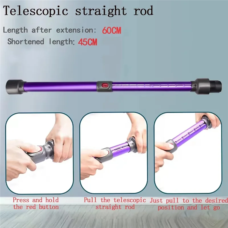 ABUS-Extension Rod For Dyson V8 V7 V10 V6 V15 Accessories Metal Telescopic Aluminum Straight Pipe Dyson V11 Spare Part