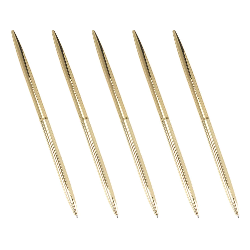 

5Pcs Metal Ballpoint Pen Smooth Writing Business Office Pen Wedding Guest Book Teacher Student Use Bulk Set