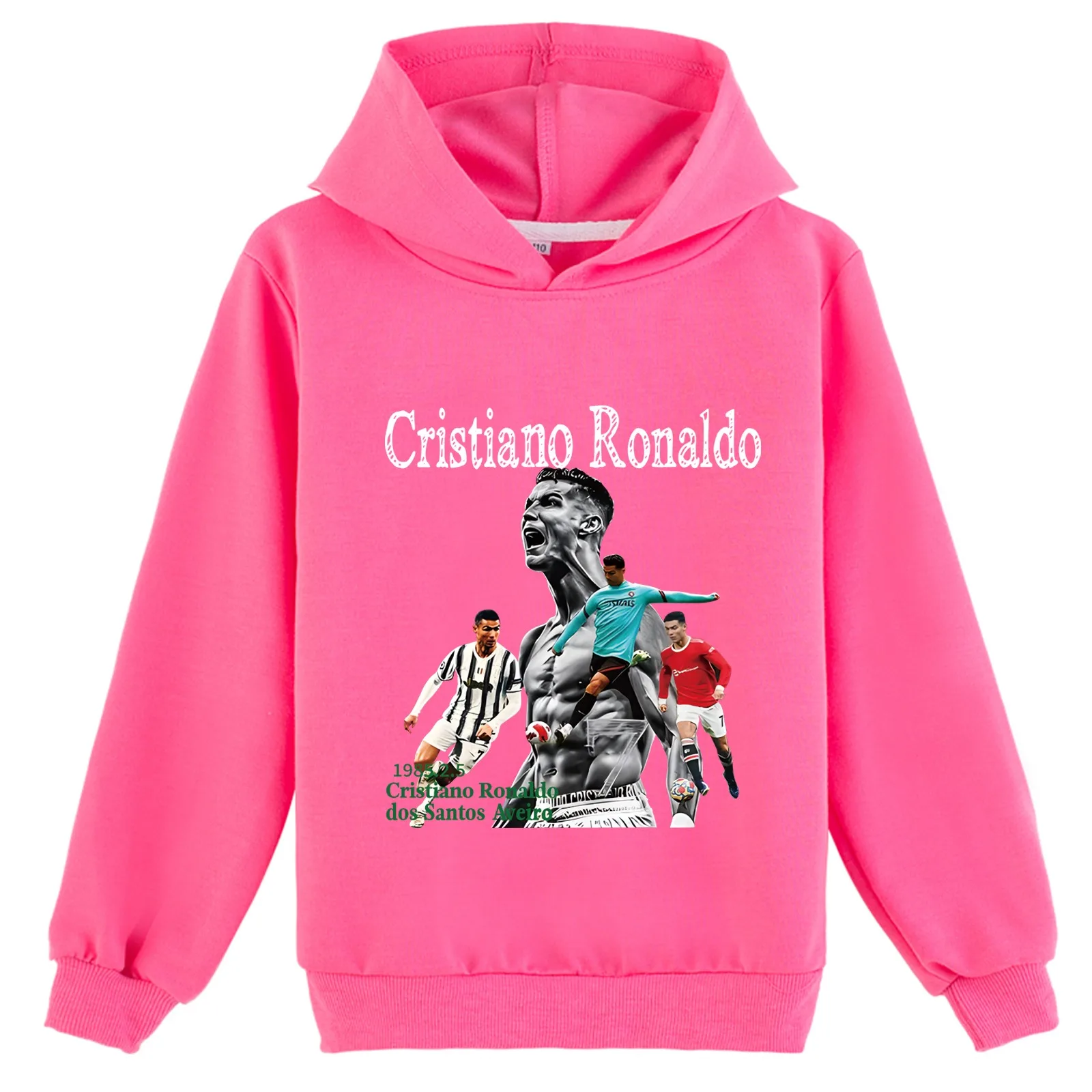 Teen Cris-tiano R-ronaldos Loose Sweatshirt Hooded Soft Tops,Little Kid Cotton Long Sleeve Hoodies for 2-14Y
