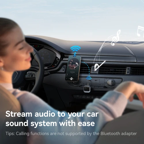 Imagen 2 del producto Joyroom-transmisor receptor Bluetooth 5,4 para coche, adaptador auxiliar 2 en 1 con pantalla LED, modo Dual TX/RX para música de coche