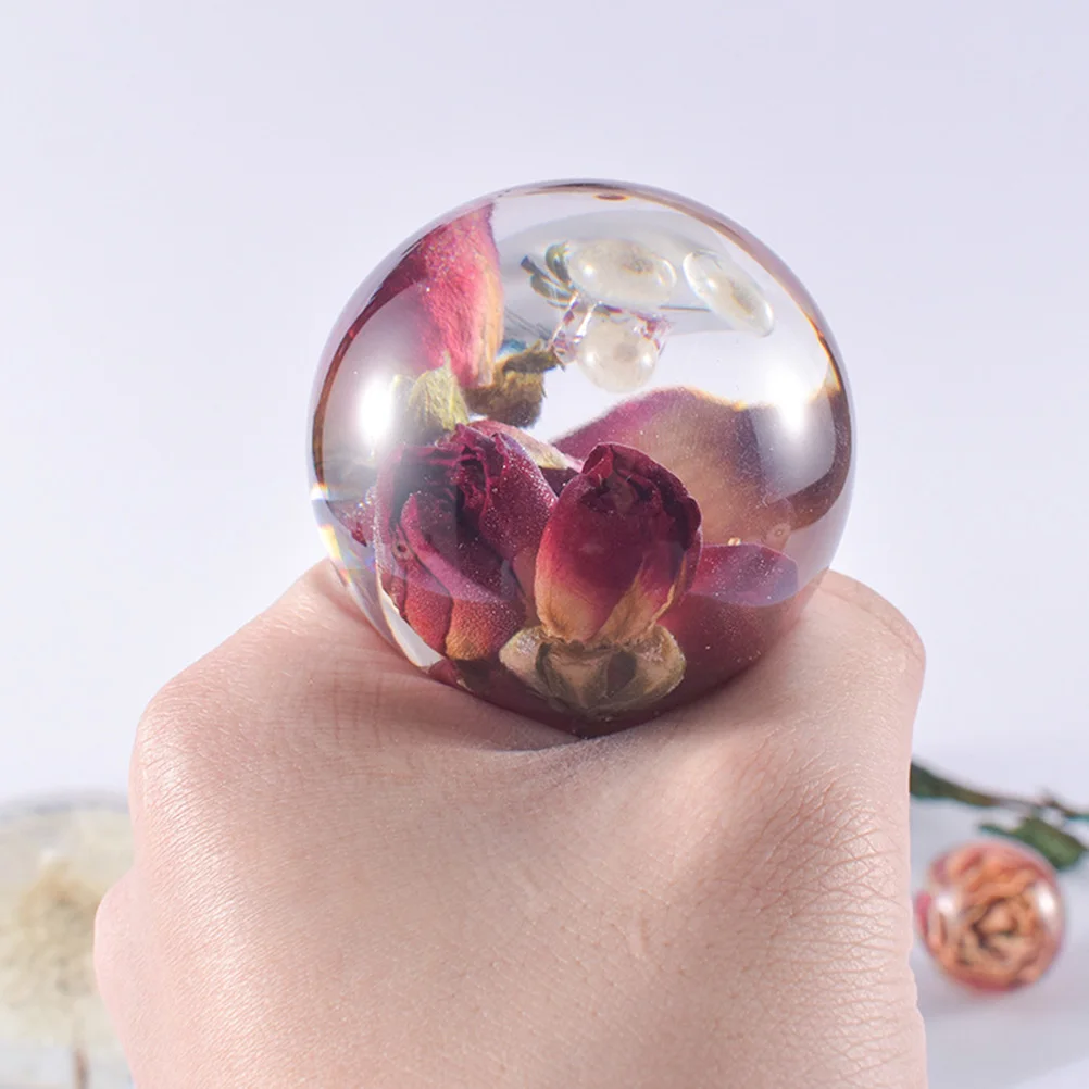 

5pcs Crystal Resin Silicone Ball Shape Diy Craft Making Tool For Ornament Artwork Round Ball Making Mold Casting Mold For Diy